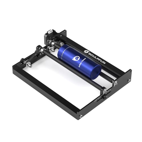 SCULPFUN Rotary Roller, Y-axis Rotary Roller for Laser Engraver Cutter Engraving Cylindrical Objects and Cans with 360°Rotating and 4 Height raisers, Support Diameter 6-150mm SCULPFUN