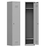 Firstsky 71'' Metal Locker with Keys for School,Gym,3 Tier Steel Office Storage Locker with Hook,Tall Cabinet for Employees (Gray, 1-Door) Firstsky