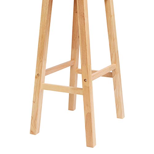 PJ Wood Classic 29-inch Natural Saddle-Seat Bar Stool - WoodArtSupply