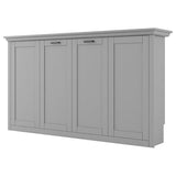 YOPTO Horizontal Murphy Bed Cabinet Twin Size,Folding Wall Bed with Wood Slat Support,Can be Folded into Cabinet,Space-Saving,Easy Assembly,Metal Bed Frame for Bedroom,Guest Room,Office,Gray YOPTO