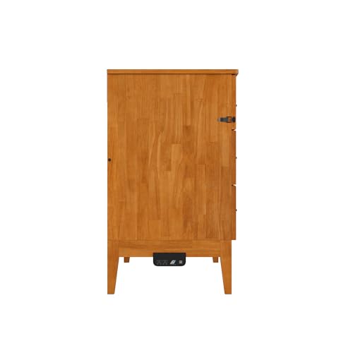 AFI, Santa Fe Twin Murphy Bed Chest with 6" Mattress & Built-in USB Charger, Light Toffee AFI