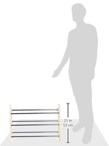 Whitmor 3 Tier Expandable Shoe Rack -Stackable - Natural Wood and Chrome Whitmor
