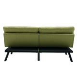 70" Green Modern Linen Convertible Folding Futon Couch Sofa Bed Adjustable Pillow Top Arm Memory Foam Couch Double Loveseat Sofa for Compact Living Space,Dorm,Game Studio,Apartment,Bedroom Klwenas Maec