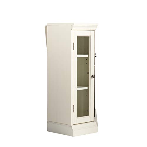 SEI Furniture Claremont Corner Convertible Electric Fireplace with Storage, New Ivory SEI Furniture
