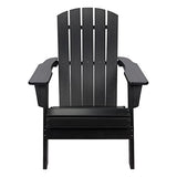 Shine Company Seaside Outdoor Weatherproof Folding Adirondack Chair, Black Shine Company