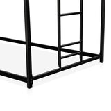 Furniture of America Dravenor Modern Metal Twin Over Twin Low Profile Bunk Bed with Reversible Ladder and Twnty-Two Slats, No Box Spring Required, for Kids, Bedroom, Dorm, Black Furniture of America