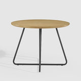 Walker Edison Modern Metal and Wood Round Dining Table, 40 Inch, English Ash Walker Edison