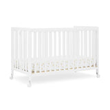 Simmons Kids Aria Full Size Portable Folding Crib - Greenguard Gold Certified, Bianca White