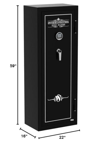 STEELWATER GUN SAFES New Improved E.M.P Proof, 16 Long Gun, 60 MInute Fire Protection, Auto LED LIghting, Dehumidifier, and Door Organizer kit, for Rifles, Pistols, and other valuables. AMEGS5922-EMP