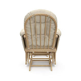 Storkcraft Premium Hoop Glider and Ottoman (Natural/Beige) – Padded Cushions with Storage Pocket, Smooth Rocking Motion, Easy to Assemble, Solid Hardwood Base Storkcraft