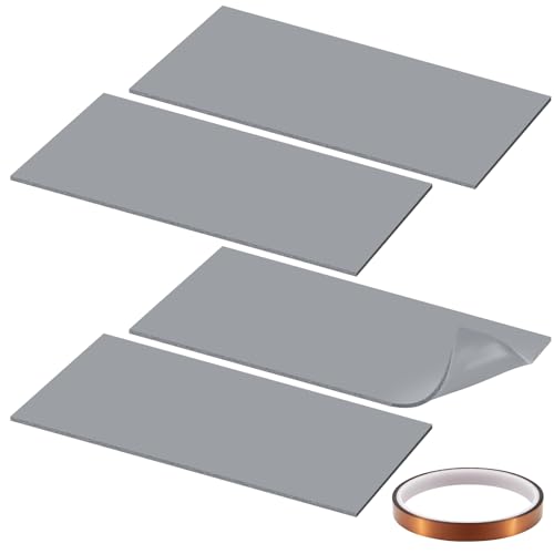 Soleeya 4 Pcs Silicone Heat Press Cover Pad Mat 4"x8"x1/8" with High-Temperature Tape, Heat Resistant Foam Heat Press Accessories and Supplies for Hat Press, Transfer Vinyl, DIY Small Business Soleeya