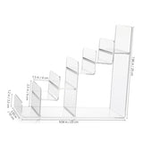 Cabilock Purse Stands for Display, 6-Tier Acrylic Clear Display Risers 7.8" Purse Perfume Organizer Stand Holder, Clear Tiered Multi Slot Vendor Counter Table Shelf for Dessert Cupcake Jewelry Figure Cabilock