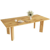 HIPIHOM Extendable Dining Table for 6-8 People, 63 to 78.7 Inch Rectangular MDF Table, Farmhouse Rustic Style, Space-Saving Design for Dining Room, Kitchen, Meeting HIPIHOM