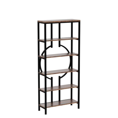 Tribesigns 70.9 Inch Vintage Industrial 6-Tier Bookshelf with Open Shelves and Sturdy Metal Frame - WoodArtSupply