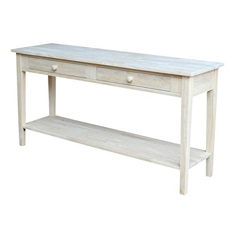 IC International Concepts Spencer Server Extended Length Console Table, Versatile Design for Dining Room, Hallway, or Entryway - Unfinished IC INTERNATIONAL CONCEPTS