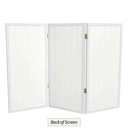 3 ft. Short Window Pane Shoji Screen - White - 3 Panels Red Lantern