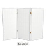 3 ft. Short Window Pane Shoji Screen - White - 3 Panels Red Lantern