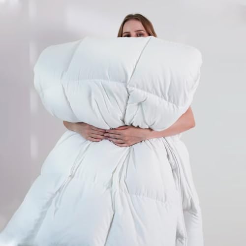 DOWNCOOL Comforters Full Size, Duvet Insert,White All Season Duvet, Lightweight Quilt, Down Alternative Hotel Comforter with Corner Tabs (White, Full 82x86 Inches) DOWNCOOL