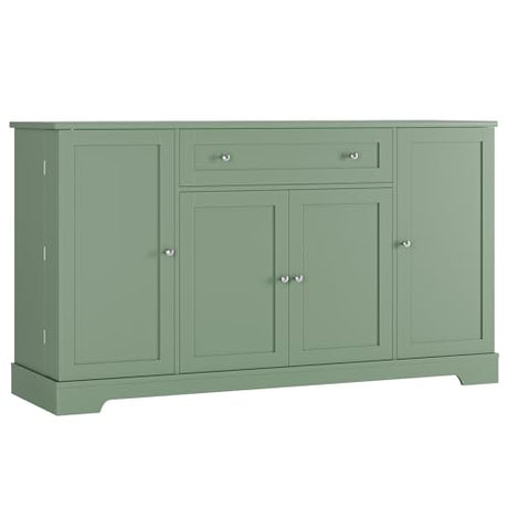 HITHOS 54" Buffet Cabinet with Storage, Modern Kitchen Buffet Sideboard with Drawer, Wood Coffee Bar Station with Adjustable Shelves, Kitchen Storage Cabinet for Living Room, Green HITHOS