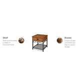 Modern Craftsman Distressed Oak End Table by Home Styles, Brown 22D x 22W x 24.5H in homestyles