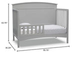 Delta Children Archer Solid Panel 4-in-1 Convertible Baby Crib - Greenguard Gold Certified, Grey Delta Children