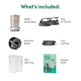 nutribullet Pro 900 Watt Personal Blender - 13-Piece High-Speed Blender/Mixer System, Champagne NutriBullet