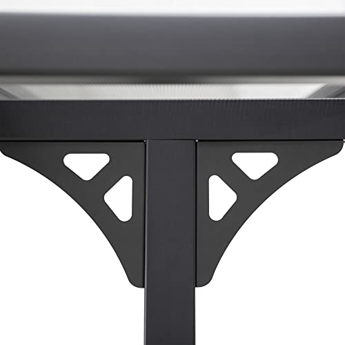 Outsunny 12' x 10' Outdoor Polycarbonate Pergola, Transparent UV Blocking Awning, Hardtop Deck Gazebo with Adjustable Posts and Height, Aluminum, Gray Outsunny