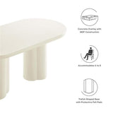 Modway EEI-6764-WHI Caspian 72" Oval Concrete Dining Table, White Modway