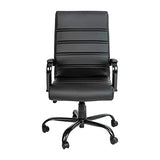 Flash Furniture Whitney High-Back Swivel LeatherSoft Desk Chair with Padded Seat and Armrests, Adjustable Height Padded Office Chair, Black Flash Furniture