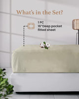 Good Sleep Bedding Twin XL Fitted Sheet - 800 TC Extra Long Twin Sheets for Dorm, 100% Egyptian Cotton, Soft & Breathable XL Twin Fitted Sheets Only, 16 Inch Twin XL Deep Pocket Fitted Sheets - Ivory Good Sleep Bedding