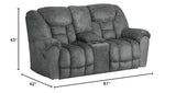 Signature Design by Ashley Capehorn Oversized Manual Pull Tab Reclining Loveseat with Center Console, Dark Gray Signature Design by Ashley