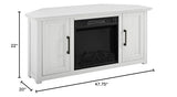 Crosley Furniture Camden Corner Fireplace TV Stand for 50+ inch TVs, Entertainment Center with Storage Shelves, Whitewash Crosley Furniture