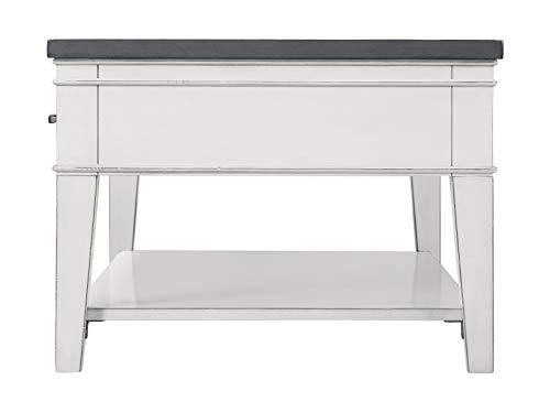 Martin Svensson Home Del Mar Coffee Table, Antique White and Grey - WoodArtSupply