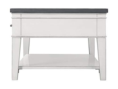 Martin Svensson Home Del Mar Coffee Table, Antique White and Grey - WoodArtSupply