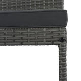 EPOFIT 5-Piece Grey Wicker Outdoor Bar Set with Cushioned Stools and Acacia Wood Top Table EPOFIT