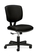 HON Volt Armless Office Chairs with Wheels, Ergonomic Adjustable Center-Tilt Recline, Fabric Back and Seat, Swivel Desk Chair, Black HON