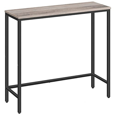 HOOBRO Narrow Console Table, 29.5" Small Entryway Table, Thin Sofa Table, Side Table, Display Table, for Hallway, Bedroom, Living Room, Foyer, Greige and Black BG75XG01 HOOBRO