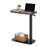 SANODESK Small Standing Desk Pneumatic Height Adjustable Sit Stand Laptop Desk Overbed Table Computer Cart for Home Office Workstations (23.6" W x 13.8" D, Black Walnut) SANODESK