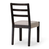 Maven Lane Willow Rustic Wooden Armless Kitchen Dining Chair in Weathered Black Finish with Padded Dove Weave Fabric Upholstered Seat, Set of 4 Maven Lane