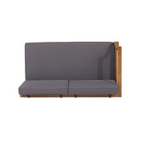 Christopher Knight Home Aston Outdoor 5 Seater Sectional Chat Set with Cushions - Acacia Wood - Teak/Dark Gray Christopher Knight Home