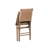 Linon Bennett Natural Folding Chair with Woven Rope Back and Linen Upholstered Seat Set of 2 Linon