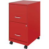 Lorell LYS SOHO File/File Mobile File Cabinet, Red Lorell