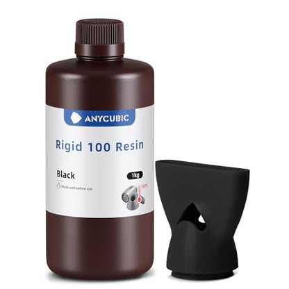 ANYCUBIC Rigid High-Temp Resistant 3D Printer Resin, Extra Toughness & Rigidity, Wide Compatibility for LCD Resin 3D Printers, Applicable for Industrial Parts & Jewelry Prints (Black, 1kg)