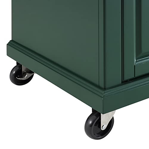 Crosley Furniture Madison Kitchen Island with Solid Wood Top and Optional Casters, Emerald Green Crosley Furniture