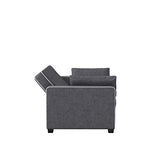 Serta Ainsley Loveseat with Pull Out Sleeper Microfiber Charcoal Full Serta