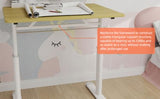 Penau Height Adjustable Standing Desk, Manual Crank Sit Stand Computer Desk, Compact Rectangular Home Office Study Desk, White Frame Natural Wood Top, 32.68 x 23.62 x 35.43 Inchs Penau