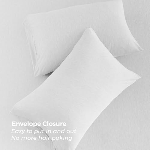Pure Bedding Bed Sheets - King Sheet Set [6-Piece, Heather White] - Hotel Luxury 1800 Brushed Microfiber - Soft and Breathable - Deep Pocket Fitted Sheet, Flat Sheet, Pillow Cases Pure Bedding