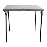 Flash Furniture Dunham 2.83' Square Plastic Folding Event Table with Carrying Handle, Bi-Fold Portable Banquet Table for Indoor/Outdoor Events, Gray Flash Furniture
