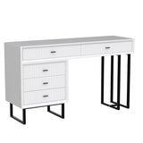 UEV Large Vanity Desk with Drawers,Makeup Vanity Set with Movable 3-Drawer Chest,Modern Makeup Vanity Dressing Table(White) UEV