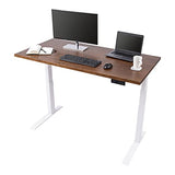 Stand Up Desk Store Solid Wood Top Electric Adjustable Height Standing Desk with Programmable Memory (White Frame/Walnut Top, 60" Wide) S Stand Up Desk Store